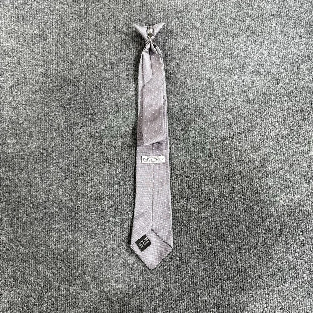 Boys' Clip-On Necktie — Gray Polka Dot — Kids Size